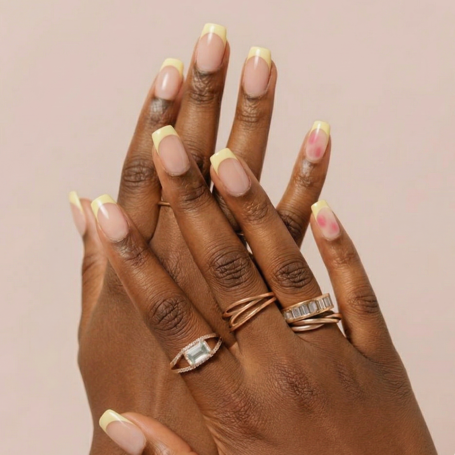 Butter Baby — Butter yellow french tip press-on nails